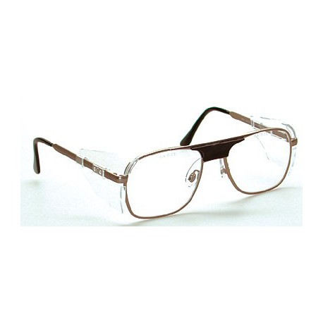 Klassische Sicherheitsbrille aus Metall. Nasenstegweite ...