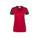HAKRO 190  Damen T-Shirt V-Ausschnitt zweifarbig